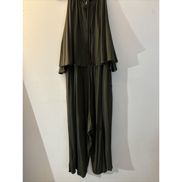 TORRID WOMENS Olive Green Jersey Flounce Culotte Jumpsuit SIZE 2 - Picture 11 of 15
